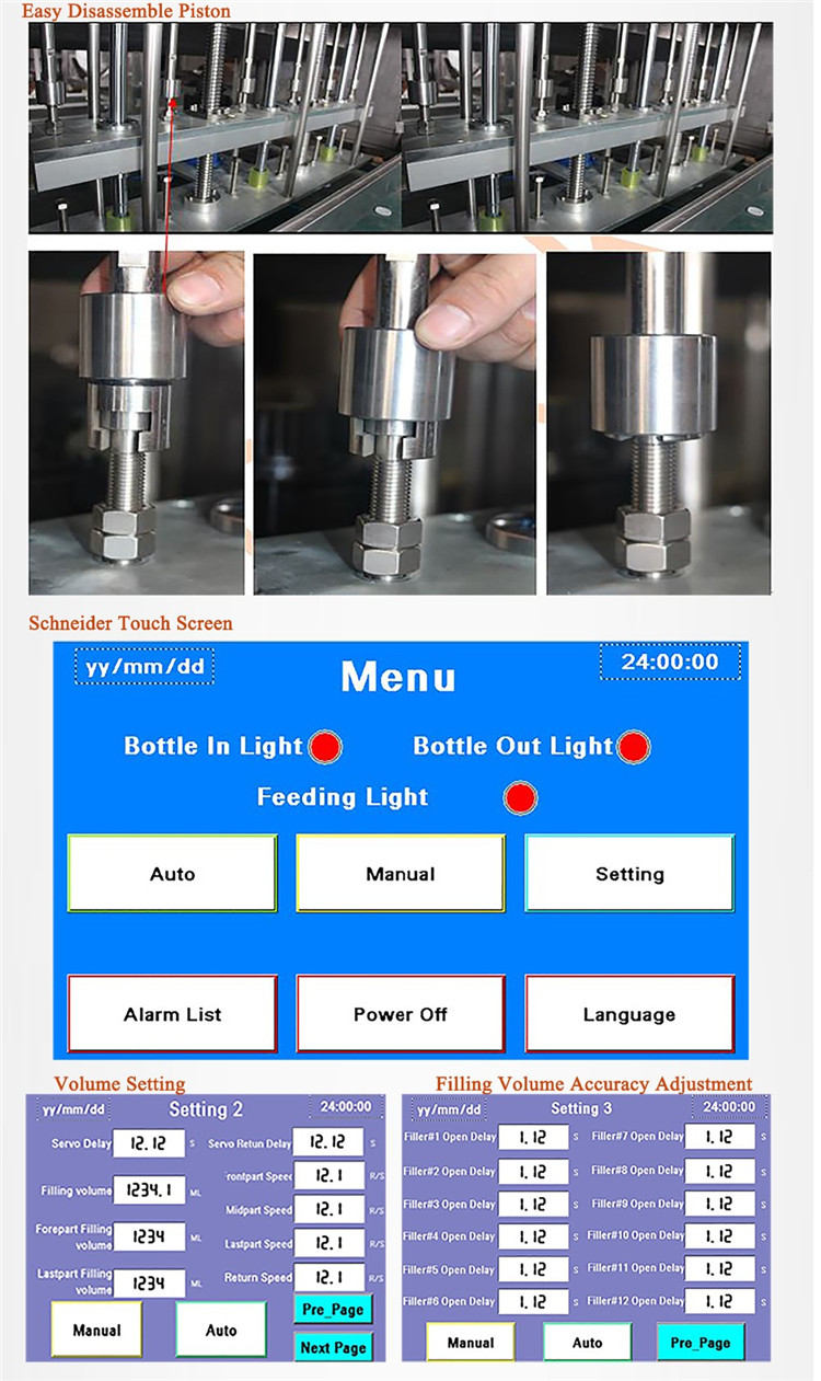 Machine de remplissage de bouteilles à servomoteur automatique 6