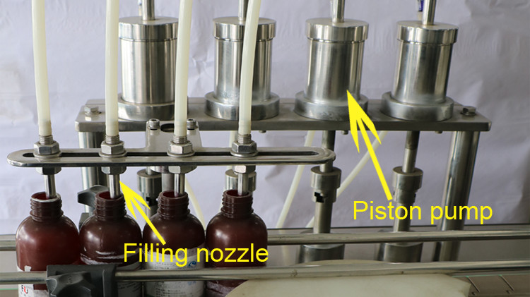 Machine de remplissage de bouteilles rondes de 500 ml avec étanchéité du bouchon et fonctionnement de la roue en étoile