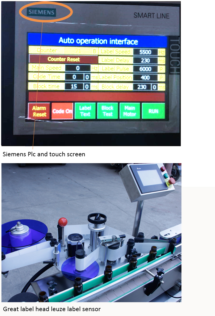 Étiqueteuse automatique pour emballage de bouteilles rondes